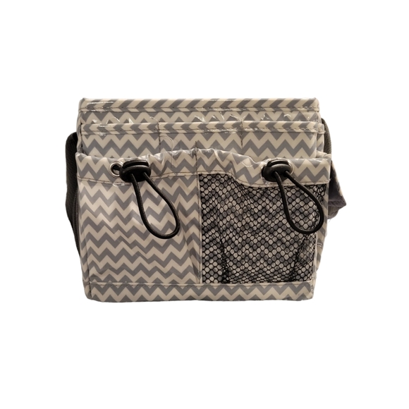 Crafting Chevron Gray & White Orginizer Tote, Jewelry Making, Craft Organizer - Picture 6 of 7
